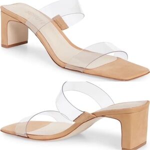 Schutz Clear Strap Tan Heels - Tania size 9.5